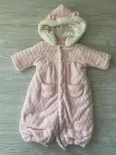 フリース フード付きロンパース ピンク