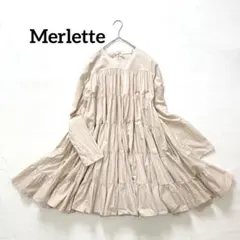 新品タグ付ꕥマーレット 希少 刺繍ティアードノースリーブロング