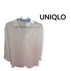 UNIQLO　ホワイト 長袖シャツ 襟付き
