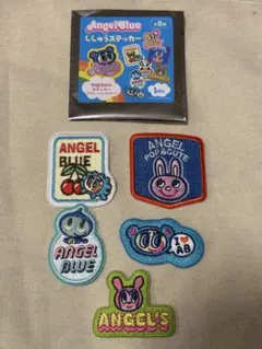 エンジェルブルー　刺繍ステッカー　5種セット