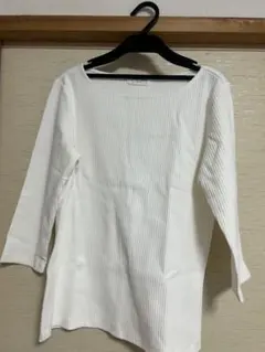 OPAQUE.CLIP ホワイトリブ長袖トップス