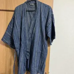 【日本製‼️】未使用品　甚平 ネイビー ストライプ Lサイズ