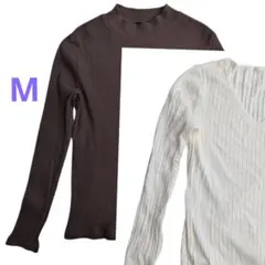 リブ編み Мサイズ長袖トップス ２枚セット UNIQLOとGU