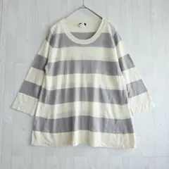 J.CREW ジェイクルー シルク リネン ボーダー 七分袖 ニット XS 薄手のサムネイル