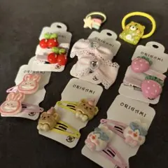 キッズヘアアクセサリー ヘアピン ヘアゴム セット