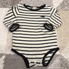 プティマイン　petit main ストライプ ベビーロンパース 70