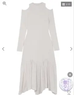 オープンショルダーニットワンピース