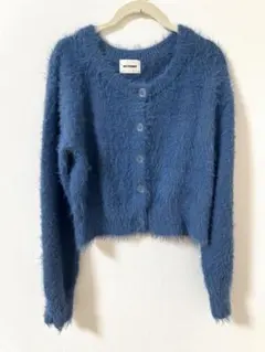 MIEL CRISHUNANTふわふわシャギークルーネックカーディガン