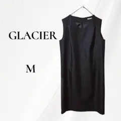 GLACIER ノースリーブワンピース ブラック M ひざ丈 シンプル