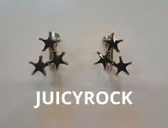 【美品】JUICROCK イヤリング　星　黒　ゴールド