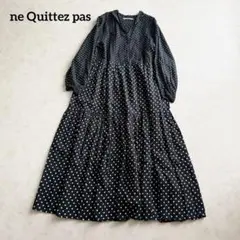 【ne Quittez pas】ドットロングワンピース S ブラック