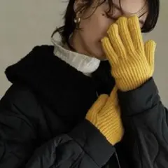 miette リブニットシンプル手袋