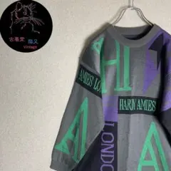 ✭XL　ニット　セーター　美品　マルチカラー　良配色　ゆったり✭