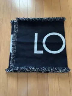 希少 LOUIS VUITTON ロゴマフラー ブラック カシミヤ ウール