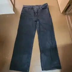 UNIQLO デニムパンツ ブラック ワイド
