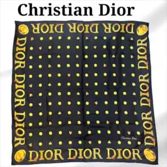 Christian Dior トロッター柄 シルクストール大判ブラック×ホワイト