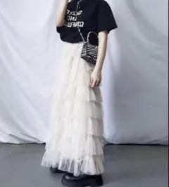 me+em select チュールフリルボリュームスカート