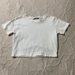 クロップド丈ホワイト 半袖Tシャツのサムネイル