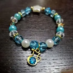 癒しのお色、カジュアル ブレスレット 星形ビーズ キラキラチャーム