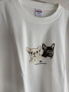 フレンチブルドッグ 犬Tシャツ 90s風　Lのサムネイル