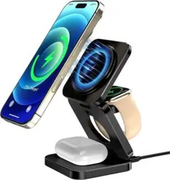ワイヤレス 充電器 マグネット 折畳 iPhone スマートウォッチ イヤホン