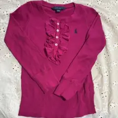 【美品】Ralph Lauren ラルフローレン 120 フリルリブカットソー