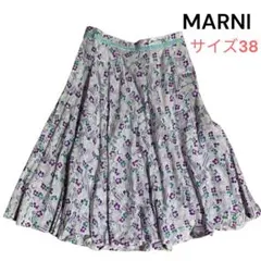 【MARNI 】マルニ　ひざ丈スカート フレア　花柄　コットン　薄手サイズ38のサムネイル