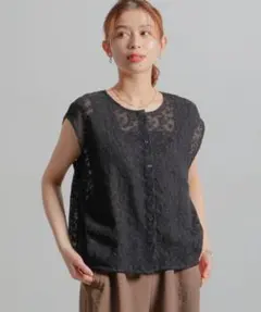 『新品タグ付き』スタジオクリップメッシュレース ベスト黒