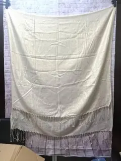 大判ショール ストール ブランケット ベージュ系 ゴールド ラメ調