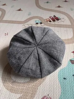 グレンチェック　ベレー帽