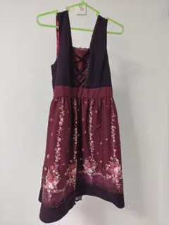 ◆axes femme ボルドーワンピース 秋物　ひざ丈