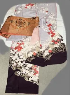 振袖 花柄 ピンク 紫　梅　古典柄
