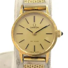 OMEGA DE VILLE クォーツゴールド文字盤 レディース コマ5個付き 