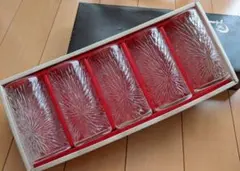 新品未使用　昭和レトロ　菊柄彫りデザインのグラス　カメイガラス