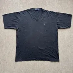 も*と様 【ポロラルフローレン】VネックTシャツ 2XL 刺繍ロゴ ビッグサイズ