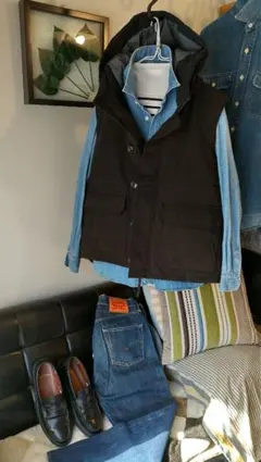 本日限定価格の早い者勝ちsale❗Coen フード付ベスト 黒