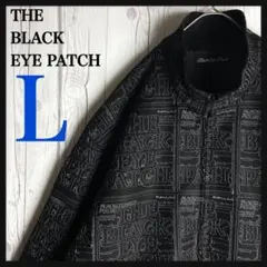 ブラックアイパッチ 総柄 ステッチ 刺繍ロゴ トラックジャケット L