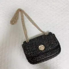 H&M❤️ミニチェーンショルダーバッグ ブラック ゴールド