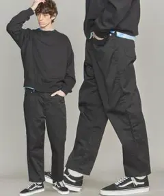 by ストレッチ チノ 5P ワイドテーパード パンツ