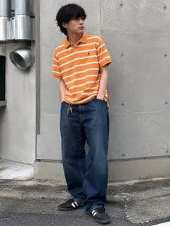 Polo by Ralph Lauren オレンジストライプポロシャツS