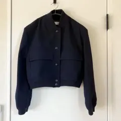 ZARA クロップドジャケット ネイビー ZARA 新品 フラップクロップドジャケット - メルカリ