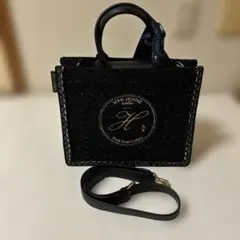 【新品】 HYU JENNE ラプバック・ツイード スカーフ付き ブラック