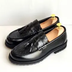 s*o様 [人気]Oxford & Derby ペイズリー柄 ローファー ブラッ - メルカリ