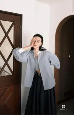 foufou フーフー 23AW シャツカラー ジャガードブラウス 1.jpg