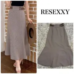 RESEXXY チェック柄 フレアスカート マーメイドスカート ブラウン系