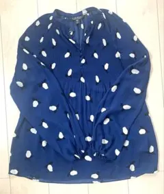 LAUREN RALPH LAUREN水玉模様 プリーツブラウス　XXSのサムネイル