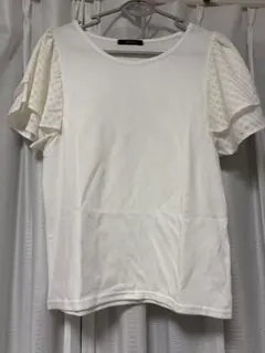 シアー袖半袖Tシャツ