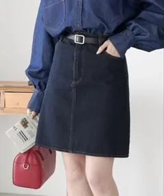 BONLECILL ハイウエストデニムミニスカート