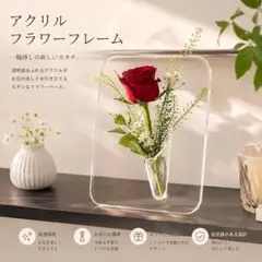 アクリル フラワーフレーム 花瓶 一輪挿し 透明 インテリアのサムネイル