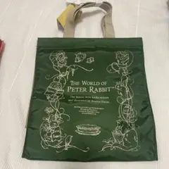 ピーターラビットトートバッグ リース柄プリント入 角型 ショッピングバッグ